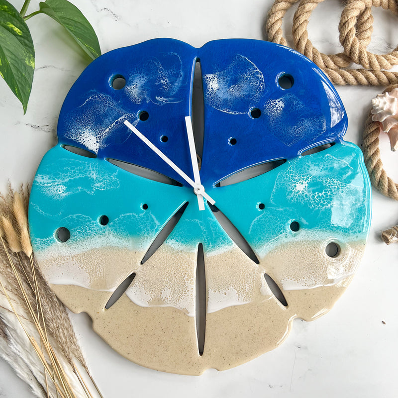 Sand Dollar Clock - Made with Real Florida Sand